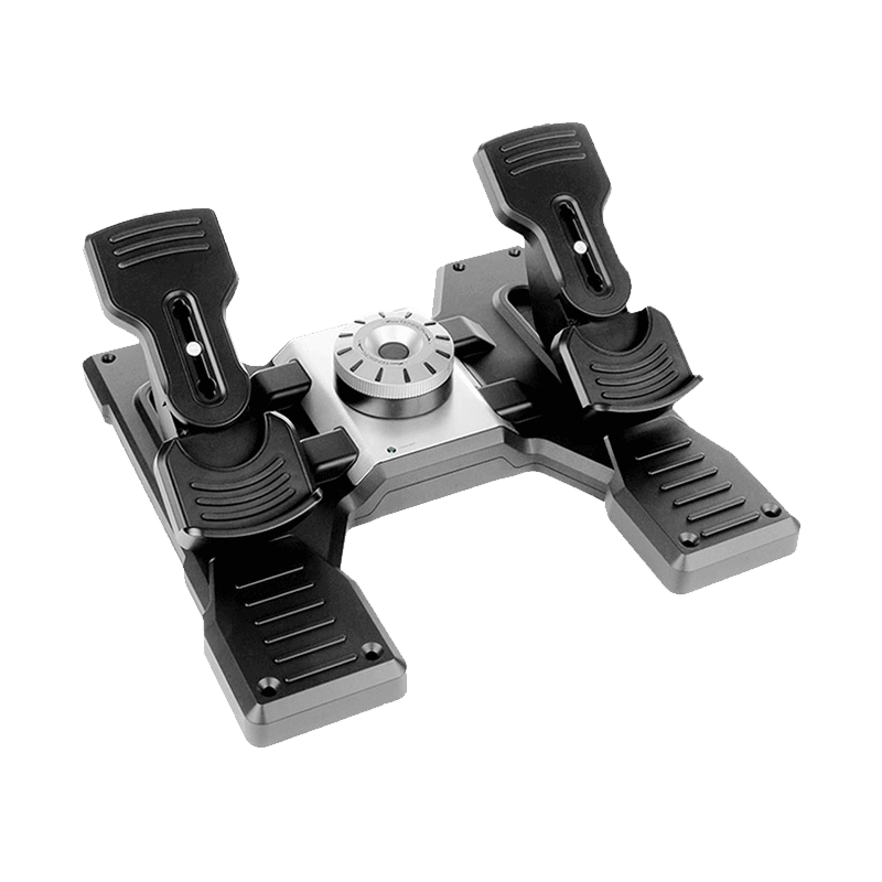 罗技 Flight Rudder Pedals带脚尖制动模拟控制器的专用方向舵踏板